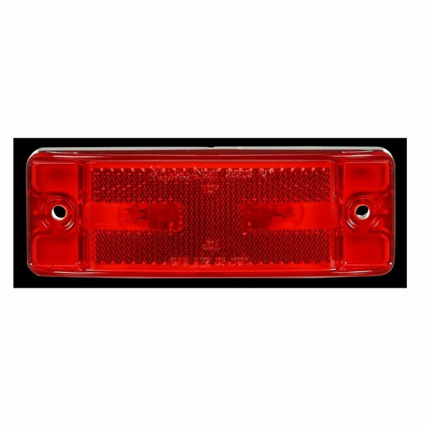 Truck-Lite Incandescent, Red Rectangular, 2 Bulb, Marker Clearance Light, Pc, 2 Screw 29203R